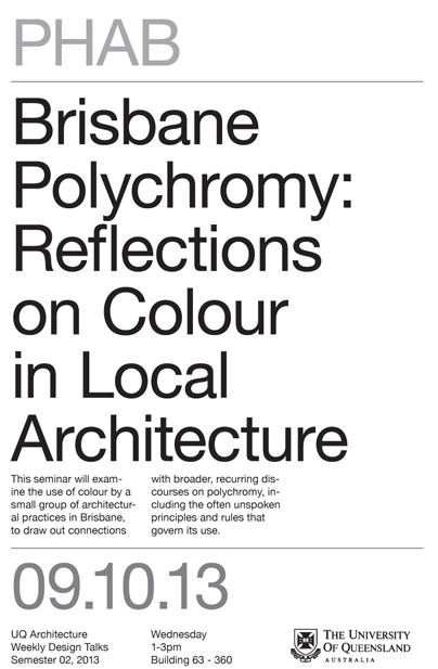 Brisbane Polychromy: Reflections on colour in Local Architecture